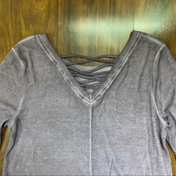 Easel Purple Burnout Lattice Back Swing Dress - Picture 5 of 7